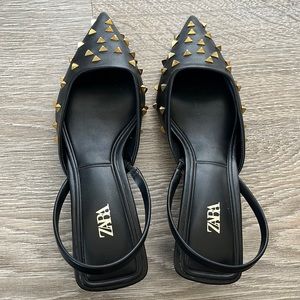 Zara studded sling back kitten heels